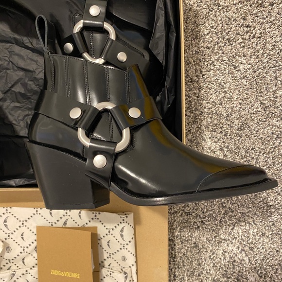 Zadig Voltaire N’dricks black glossy booties. - Picture 4 of 4